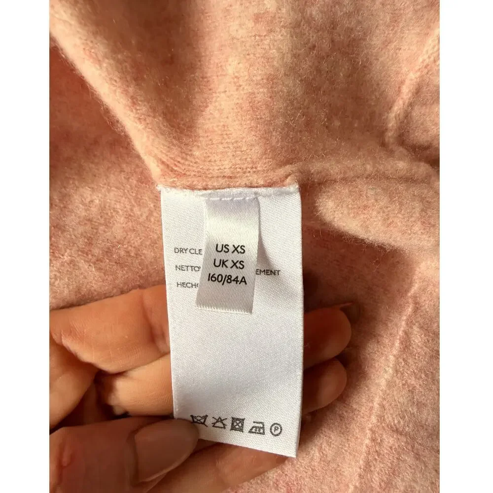 Anthropologie Pilcro Mafalda Cashmere Cardigan Pink XS Open Front Pocket Sweater